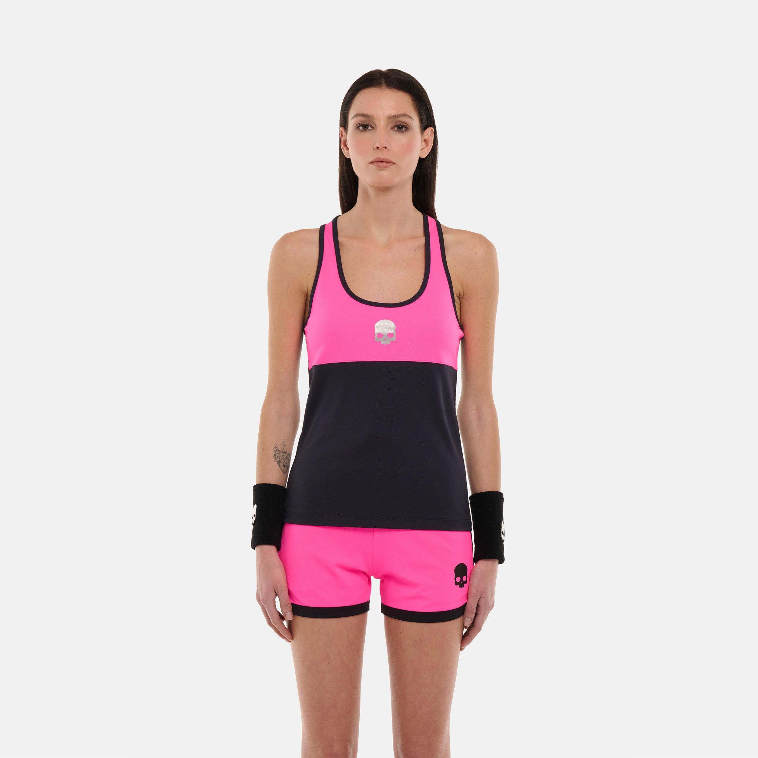 Block Color Tech Tank-Top Damen - Dunkelblau, Berry