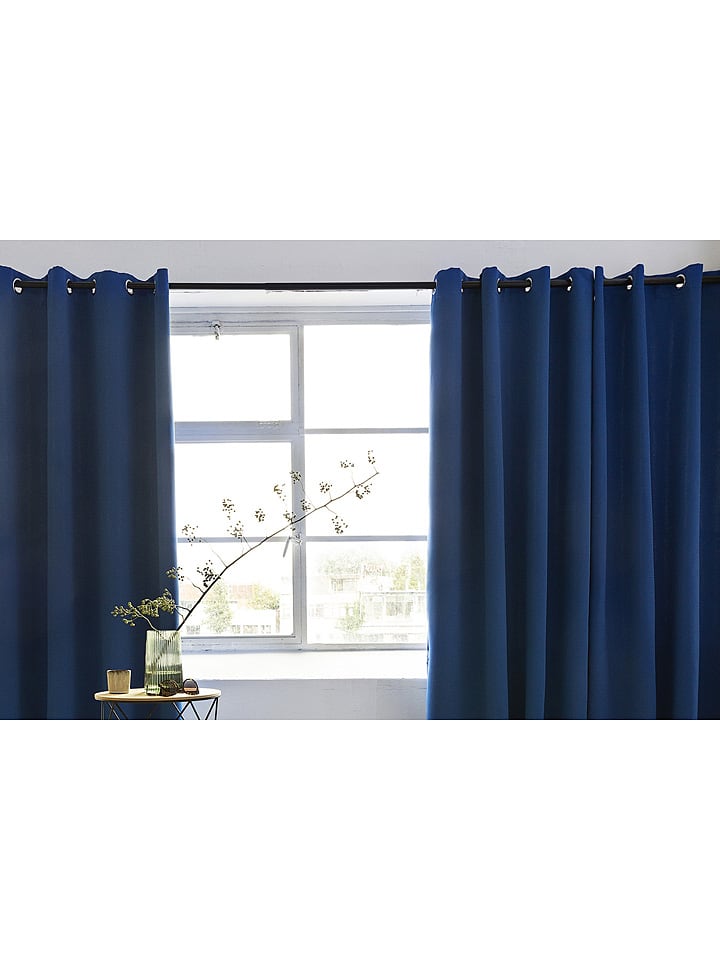 Lifa Living Ösenvorhang in Blau günstig kaufen 150x250 cm