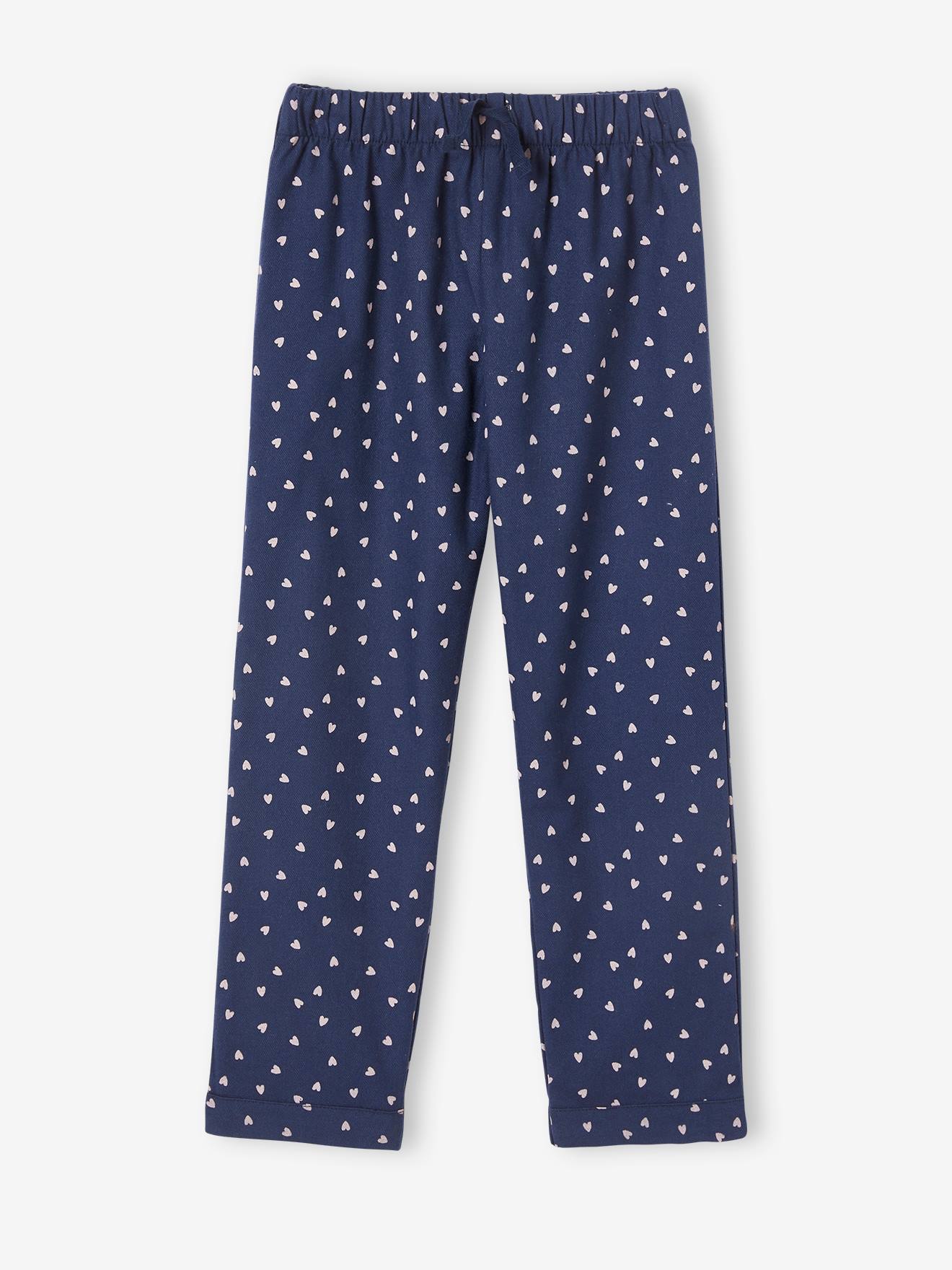 Lot de 2 bas de pyjamas en flanelle fille lot carreaux rose thé et bleu