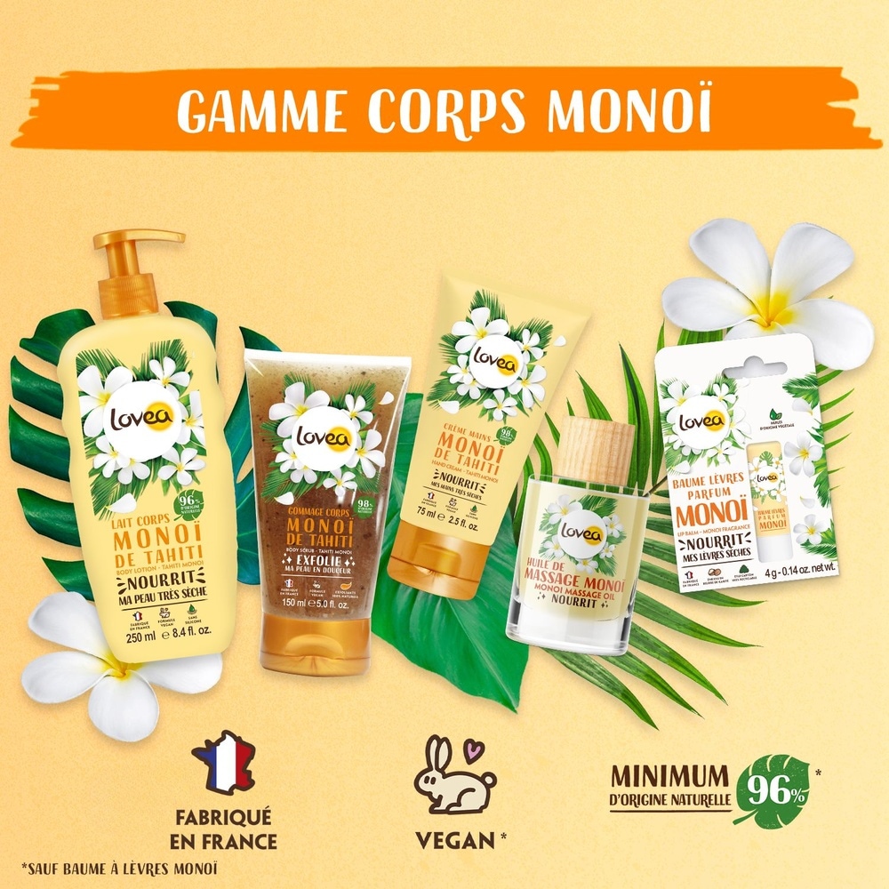 lovea Lait Corps Monoï de Tahiti Lait Corps - Peaux Très Sèches