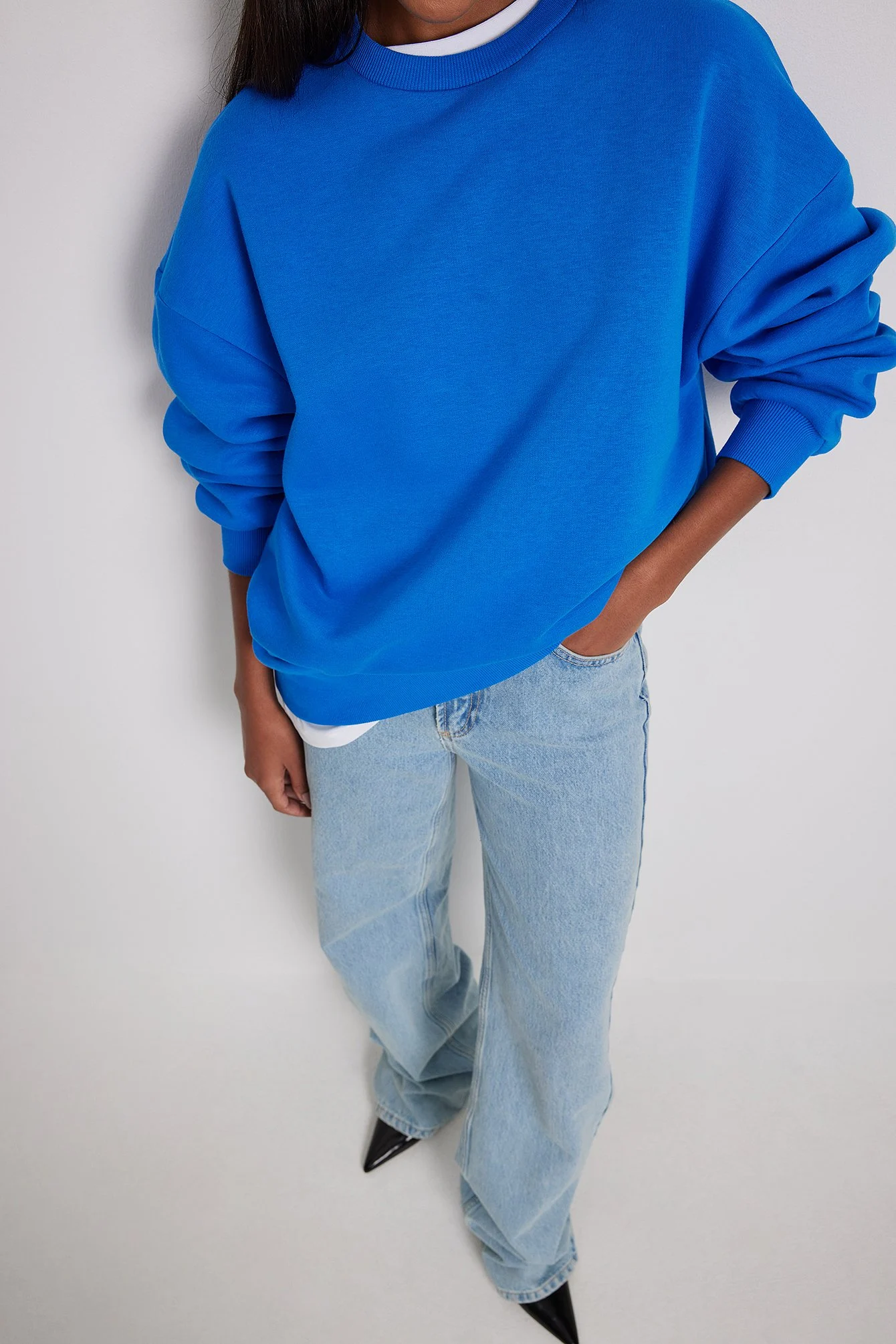 Gebürstetes Sweatshirt in Übergröße