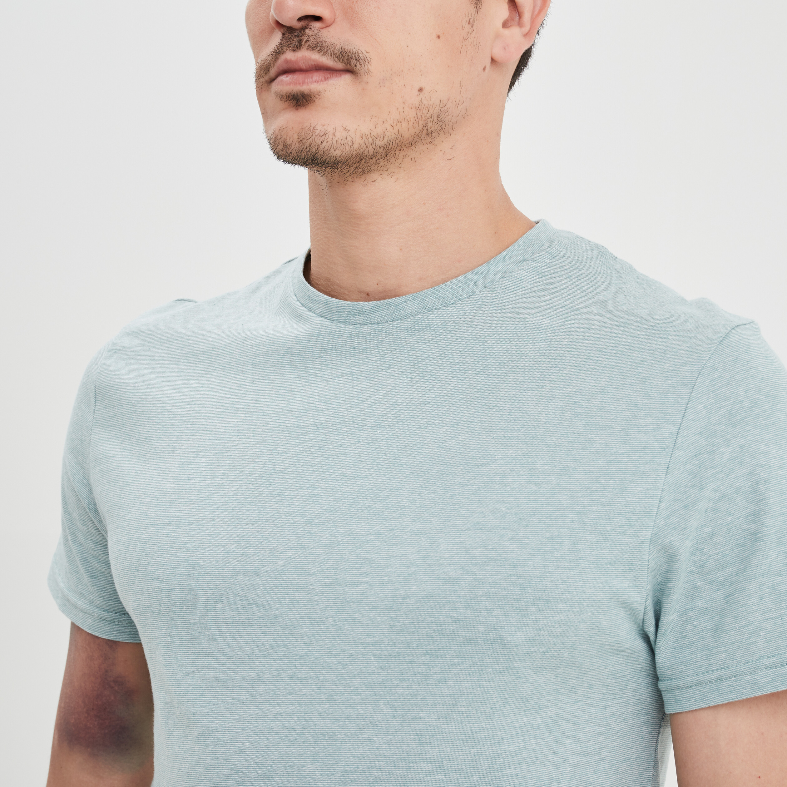T-shirt coton manches courtes vert clair homme | La Halle