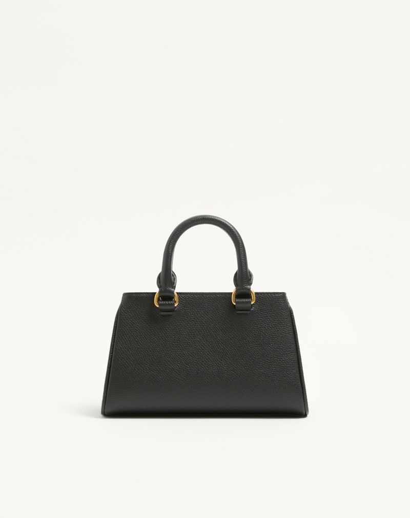 Bolsa Mini VLogo Signature em couro de bezerro granulado