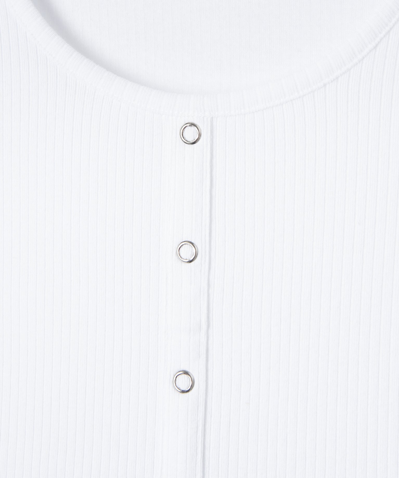 Tee-shirt fille à manches courtes en maille ctelée blanc | GEMO