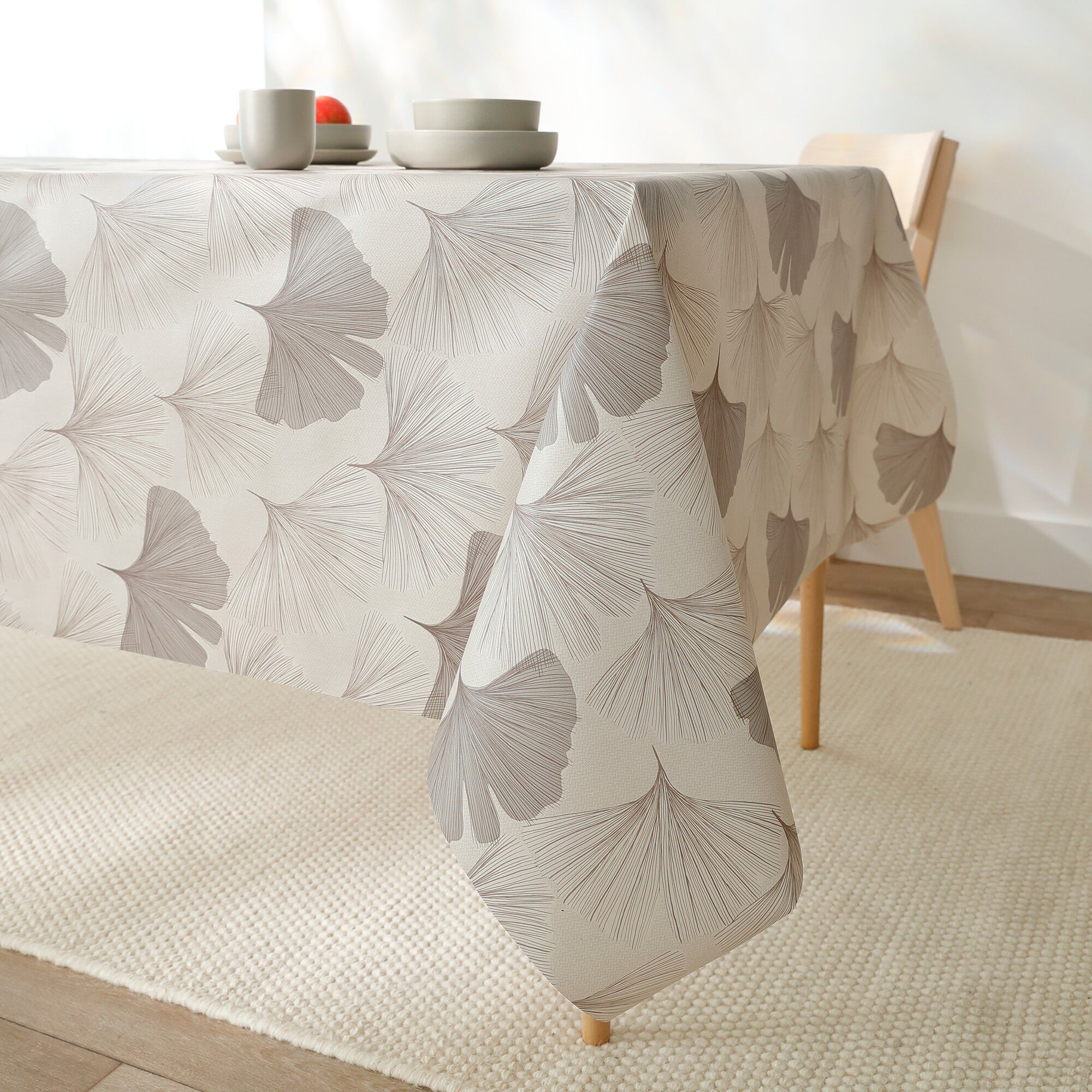 Nappe toile cirée imprimée gingko