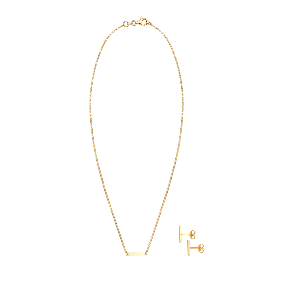 Elli Elli Ensemble de Bijoux Pendentif de bâton d'oreille pour dames Geo Look Trend Ba Bijoux