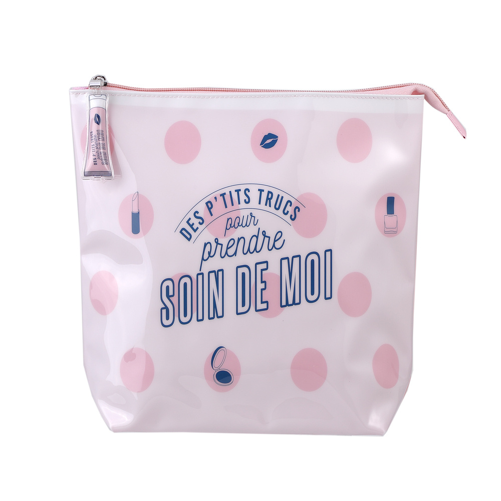 takecare Trousse de toilette rose & blanche Des P'tits Trucs pour me faire une beauté Trousses de voyage