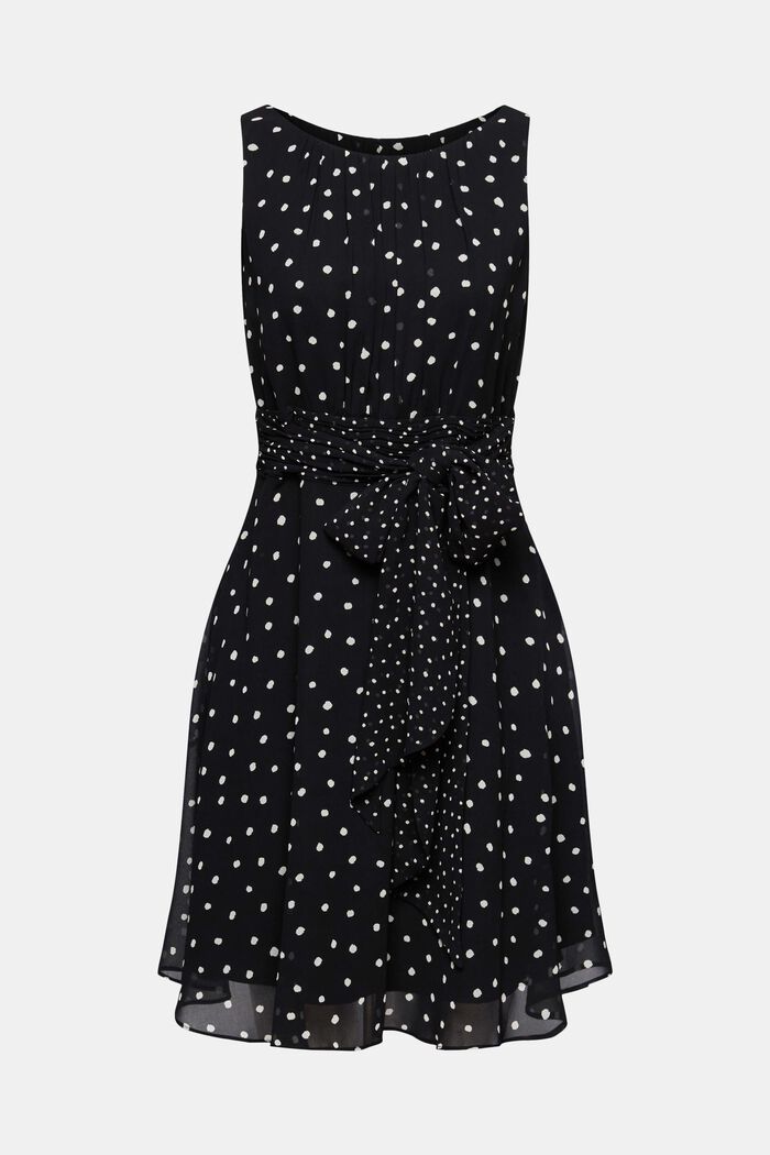 Recycelt: Chiffon-Kleid mit geraffter Taille