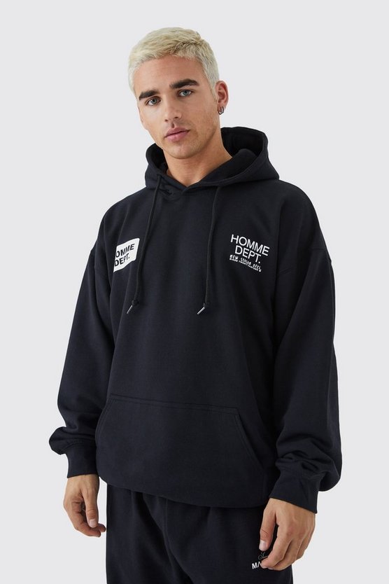 Oversize Hoodie mit Homme Department Print