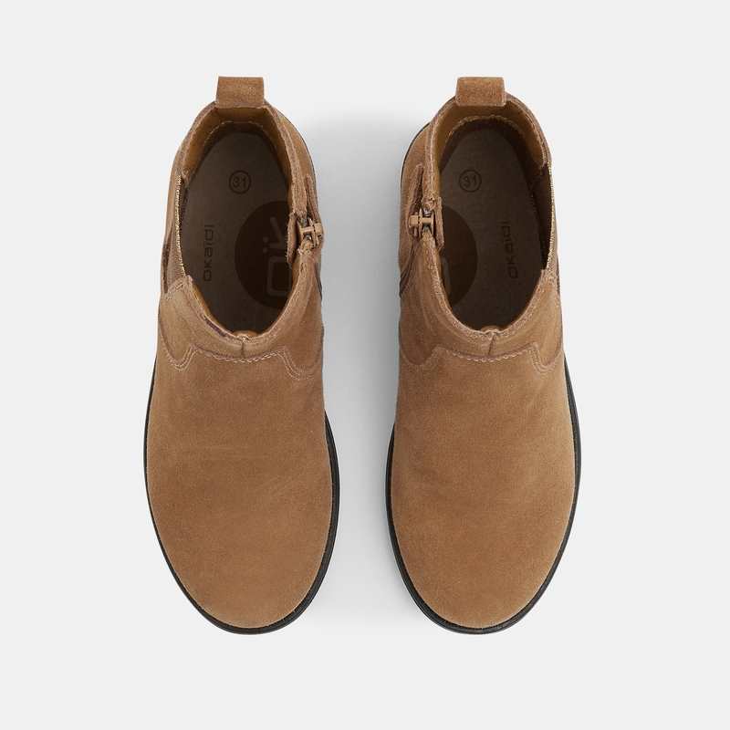 Boots chelsea à semelle crantée beige fille