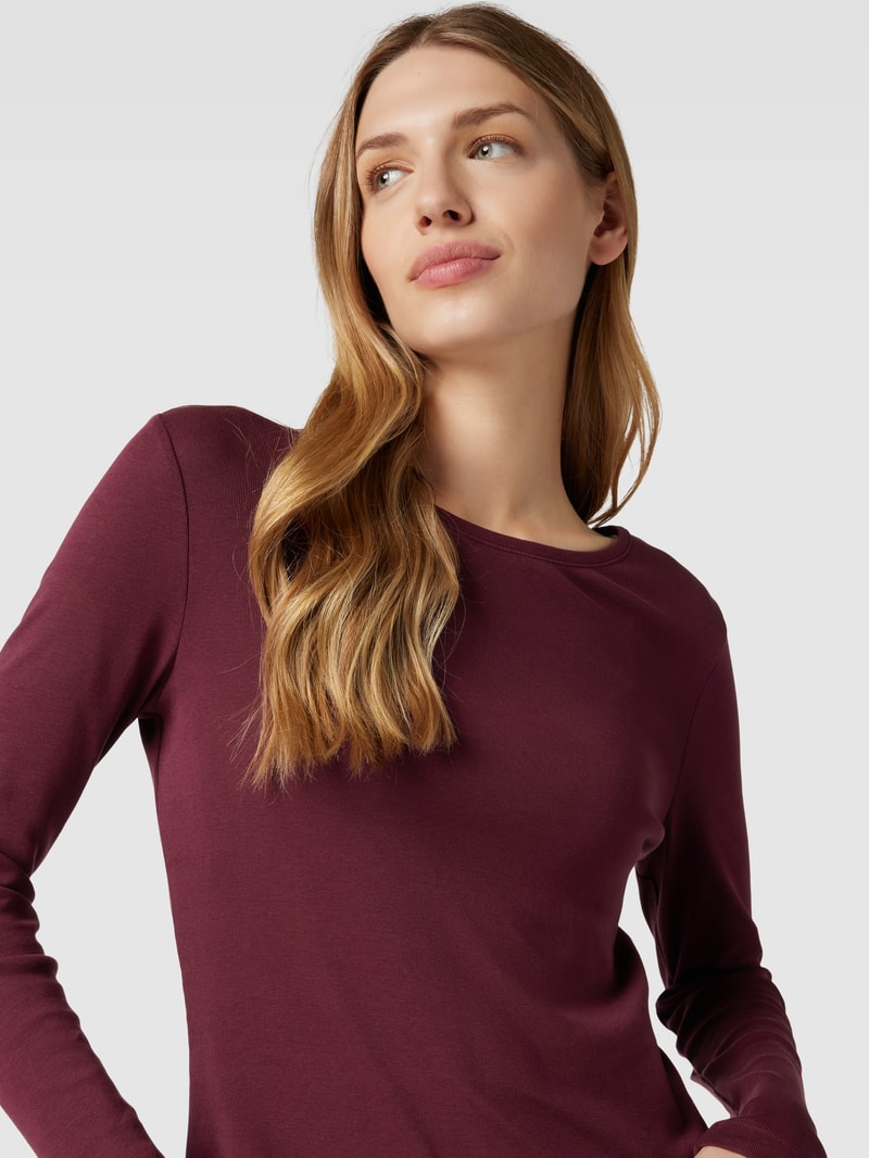 Longsleeve mit Rundhalsausschnitt in bordeaux rot