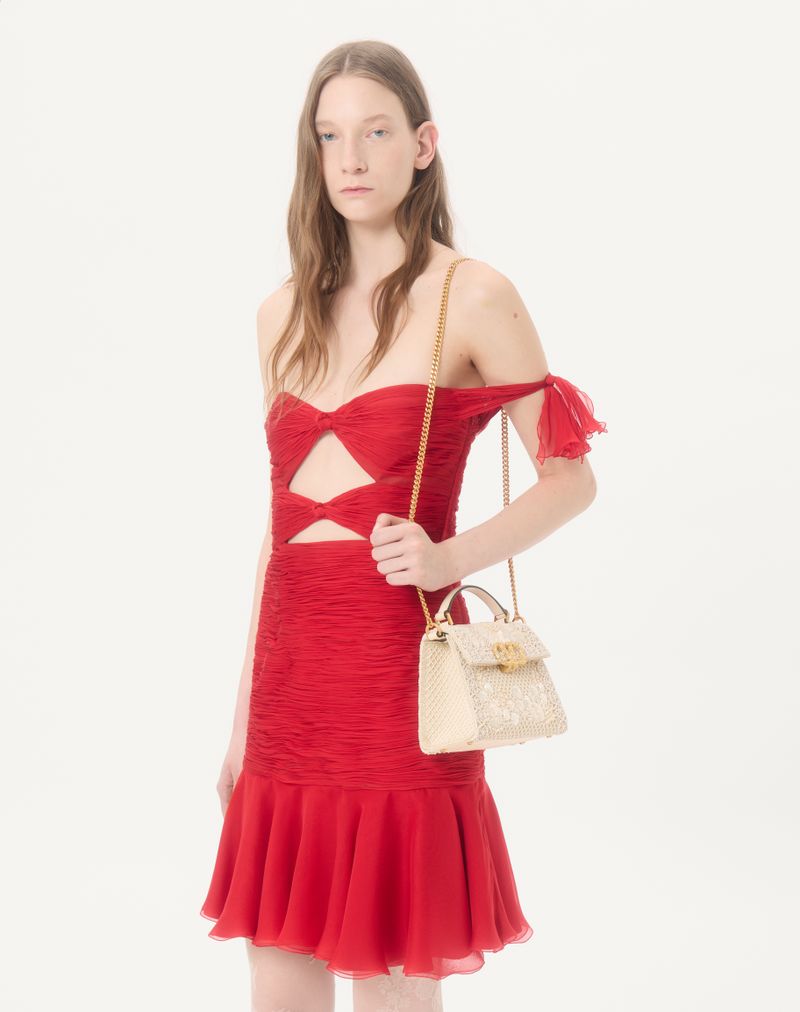 Bolsa Valentino Garavani Vsling Mini Bordada com Logotipo de Joias