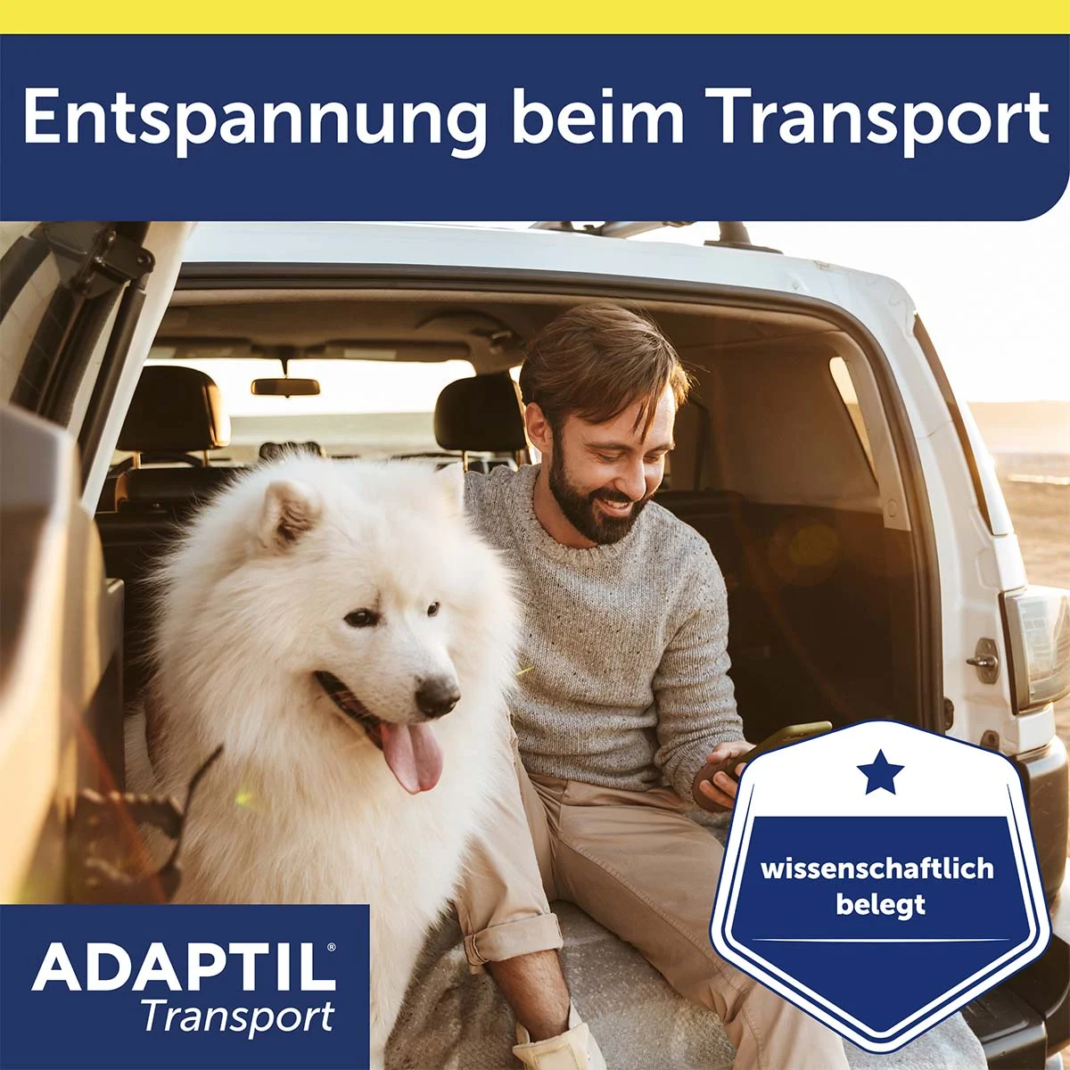 Pheromonspray zur Entspannung bei Hunden in Transportsituationen.