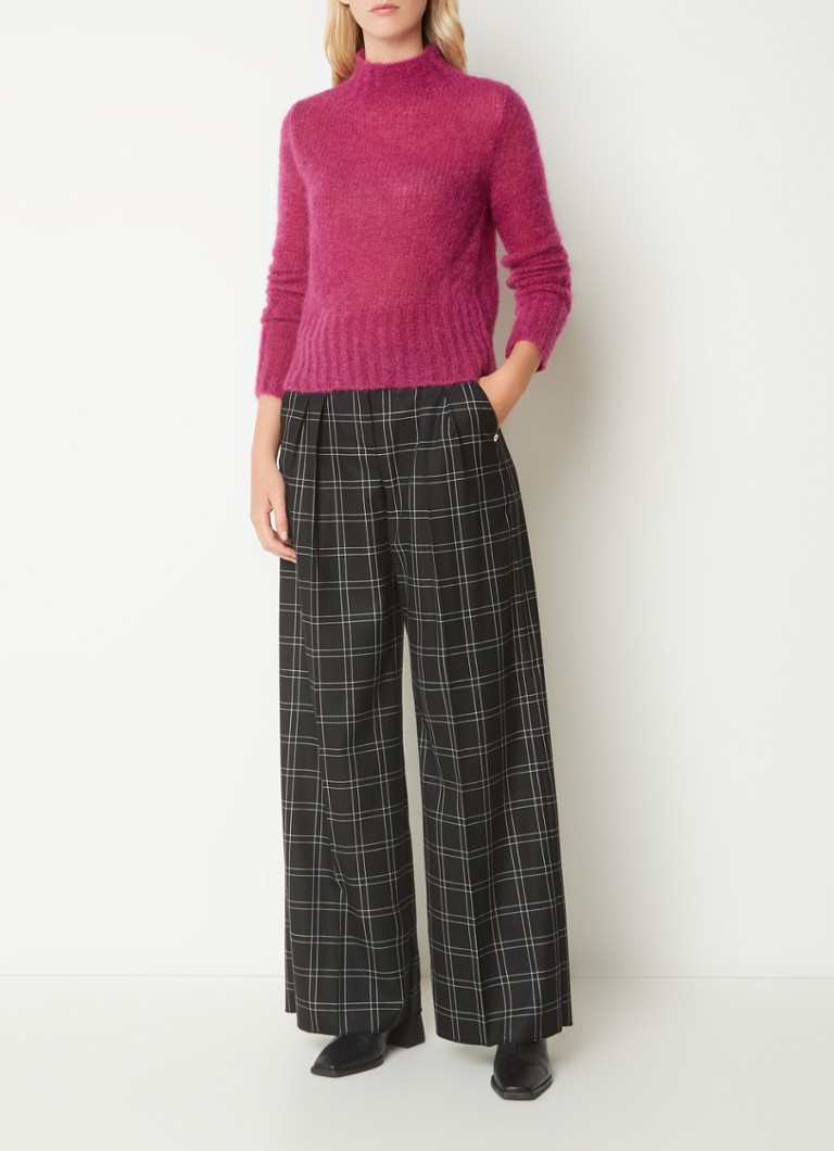 Pennyblack High waist wide fit trousers with checked design