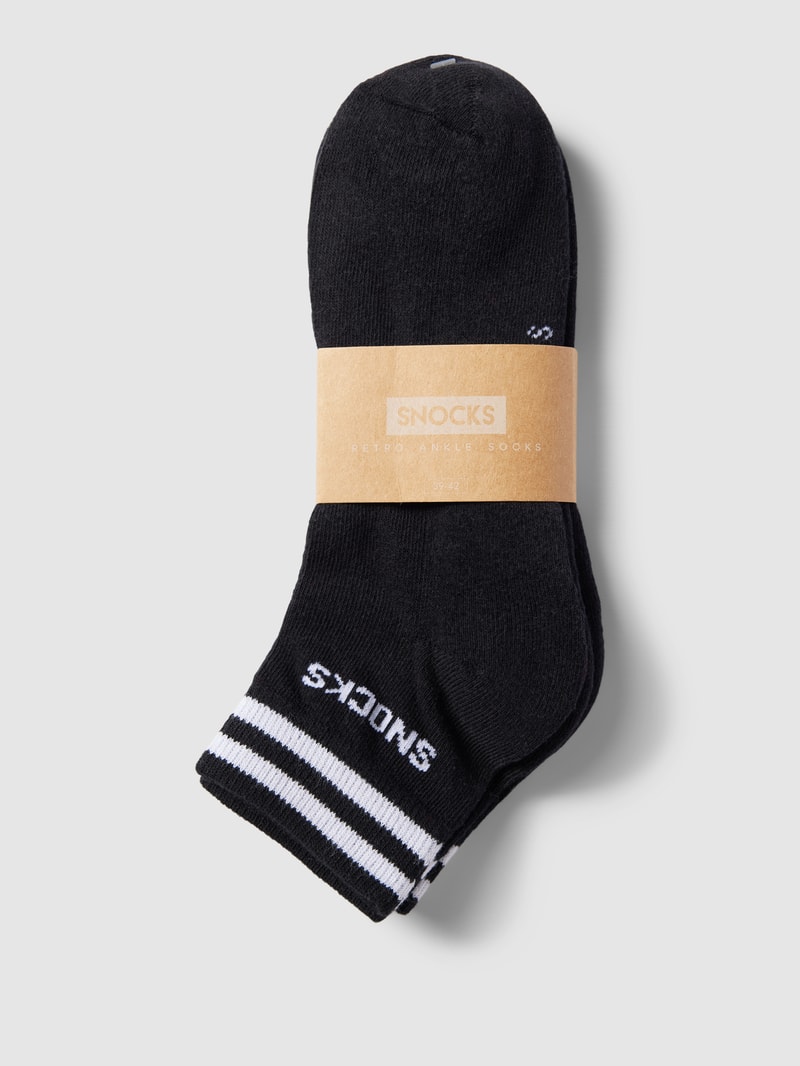 Socken mit Streifen im 2er-Pack in schwarz