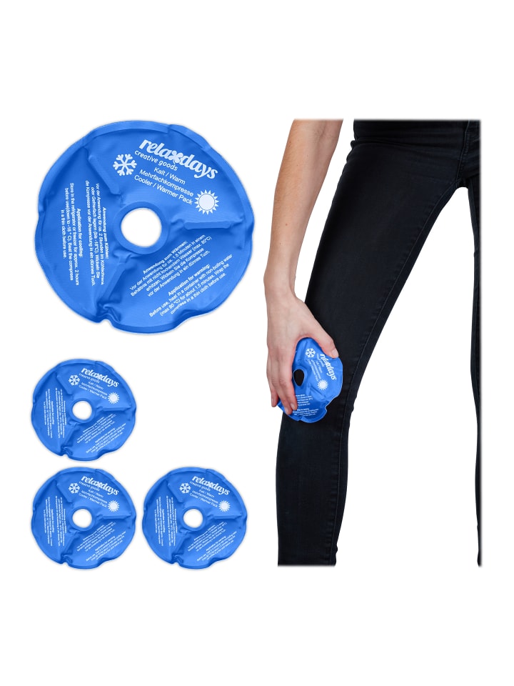 relaxdays 4 x Knie-Kühlpads in Blau günstig kaufen onesize