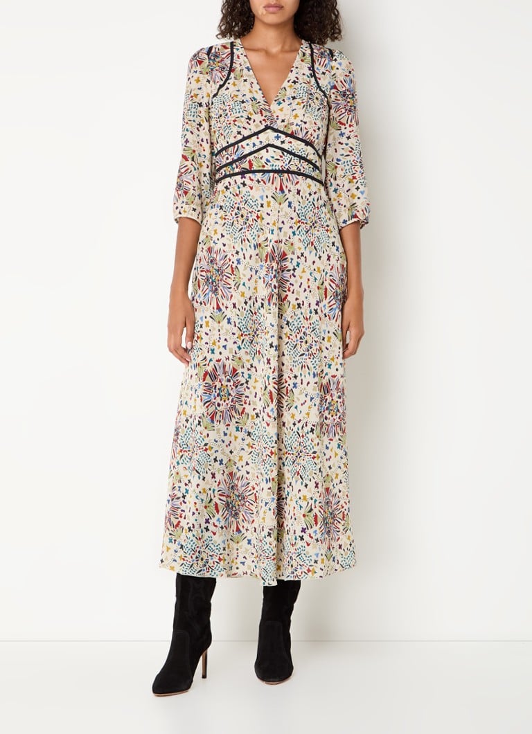Vestido túnica midi Fazia de ba&sh, estampado y con escote en V.