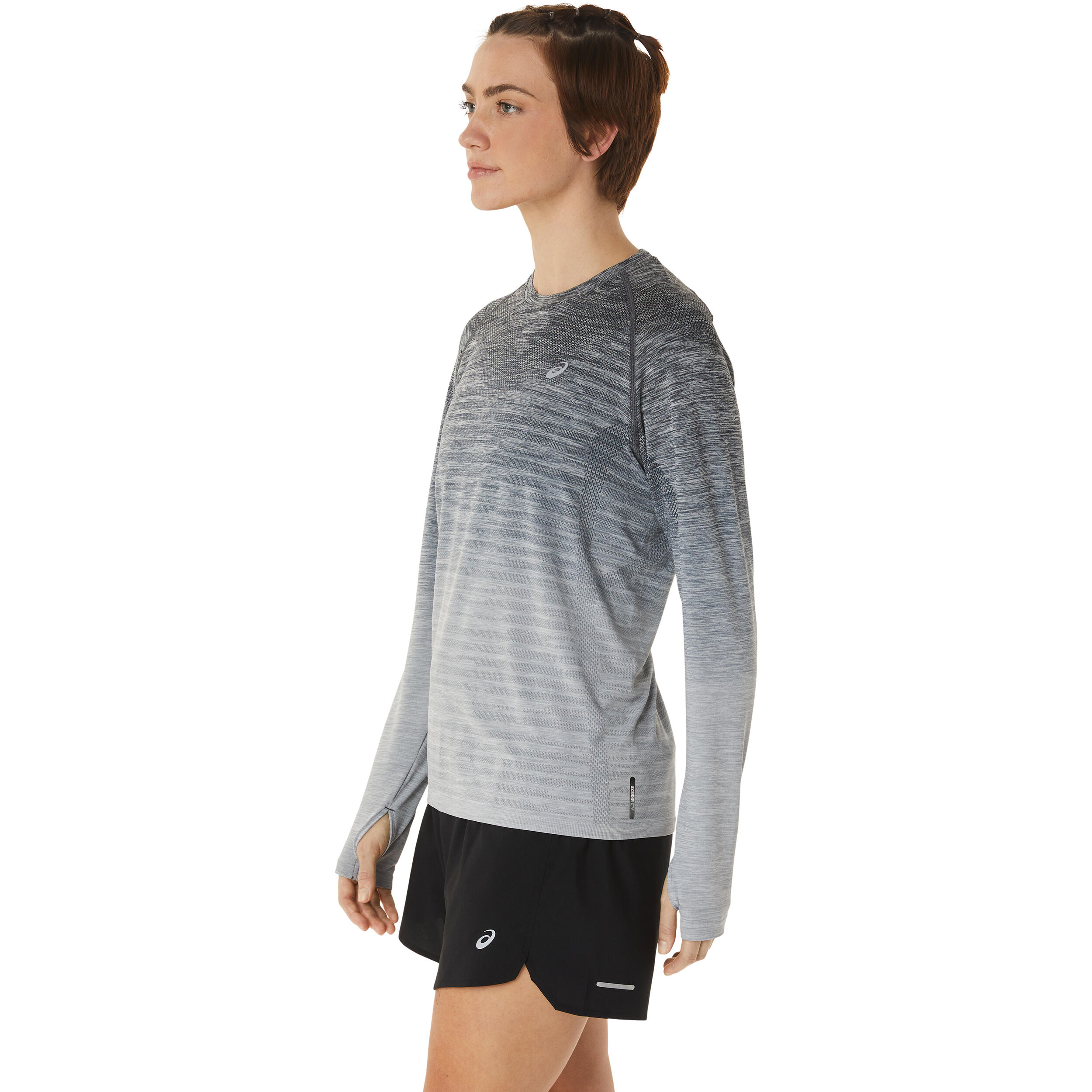 Seamless Lauftop Damen - Weiß, Grau