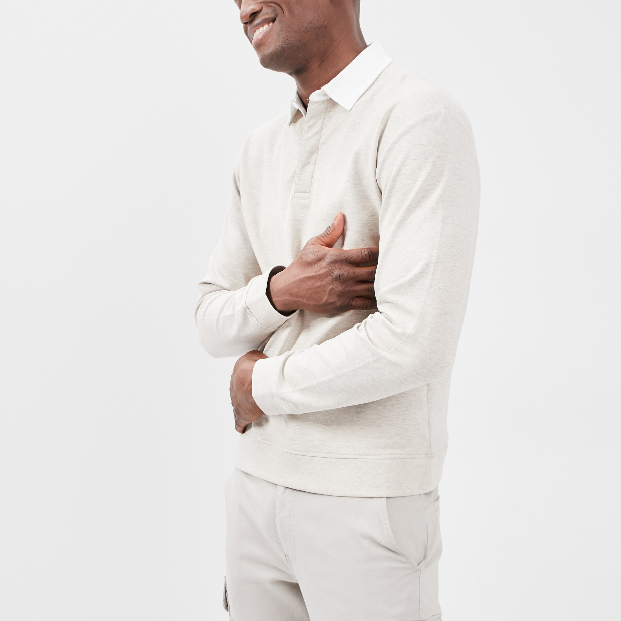 Polo manches longues sable homme | La Halle