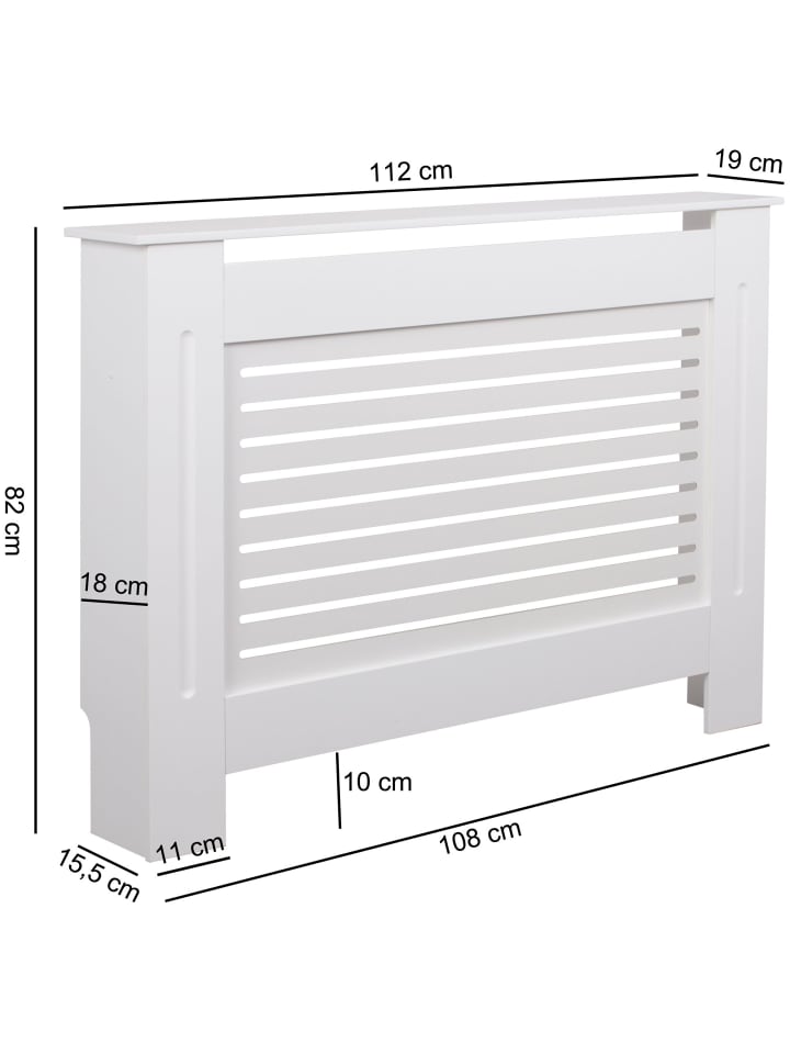 KADIMA DESIGN Heizkörperverkleidung | Weiß, 112x82x19cm, Lamellen günstig kaufen onesize