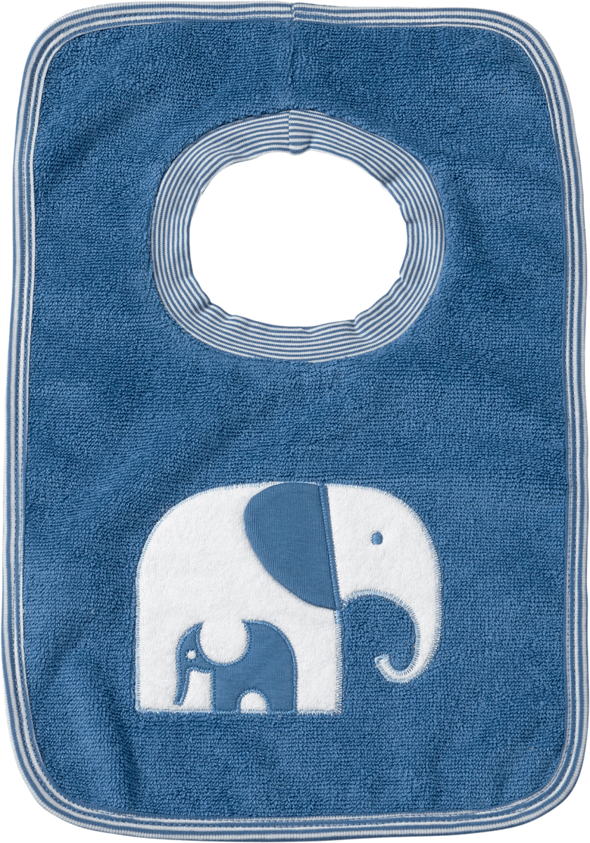 Lätzchen mit Elefanten-Motiv, blau, 1 St