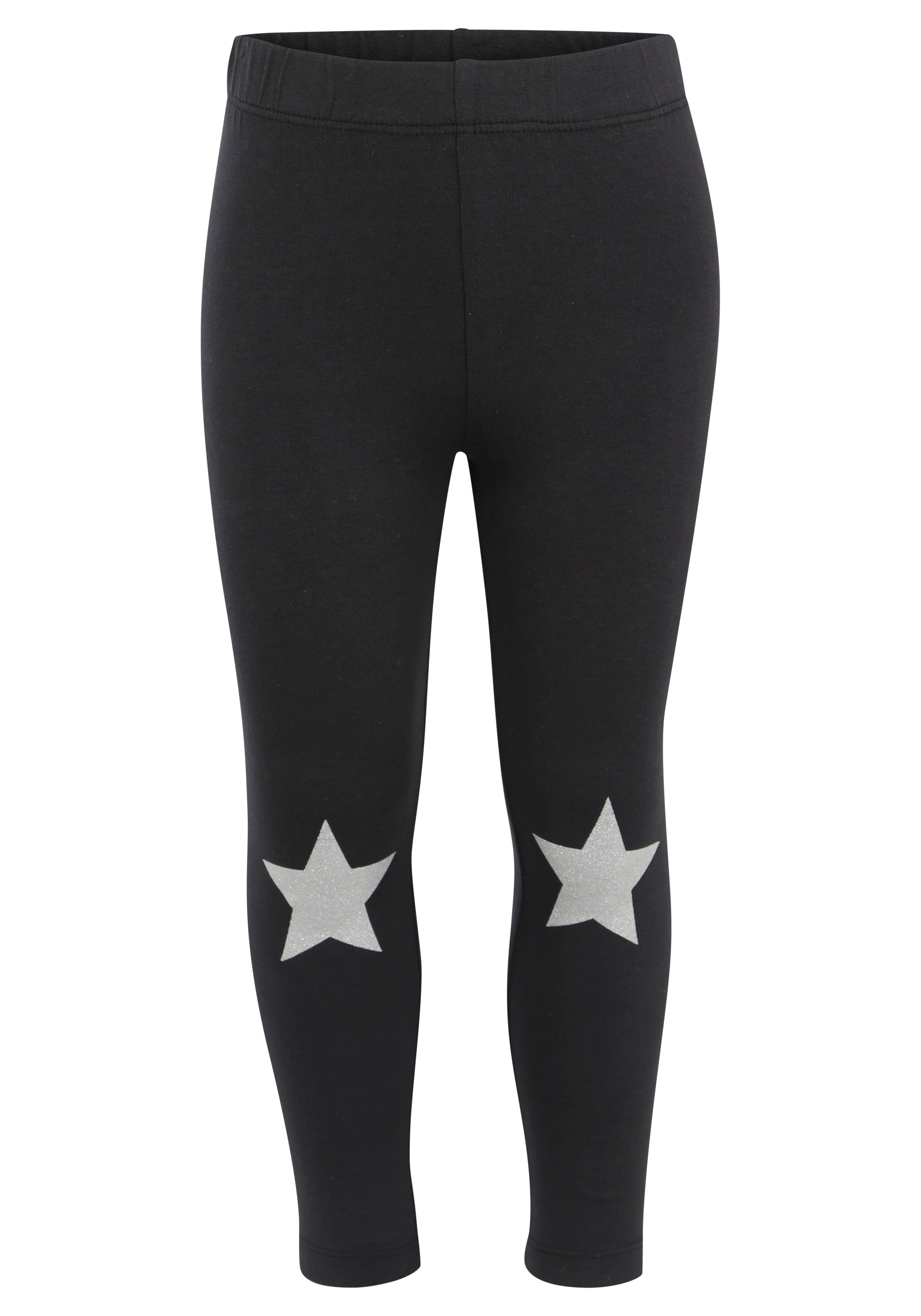 KIDSWORLD Leggings (Packung, 2-tlg) mit Glitzerdruck