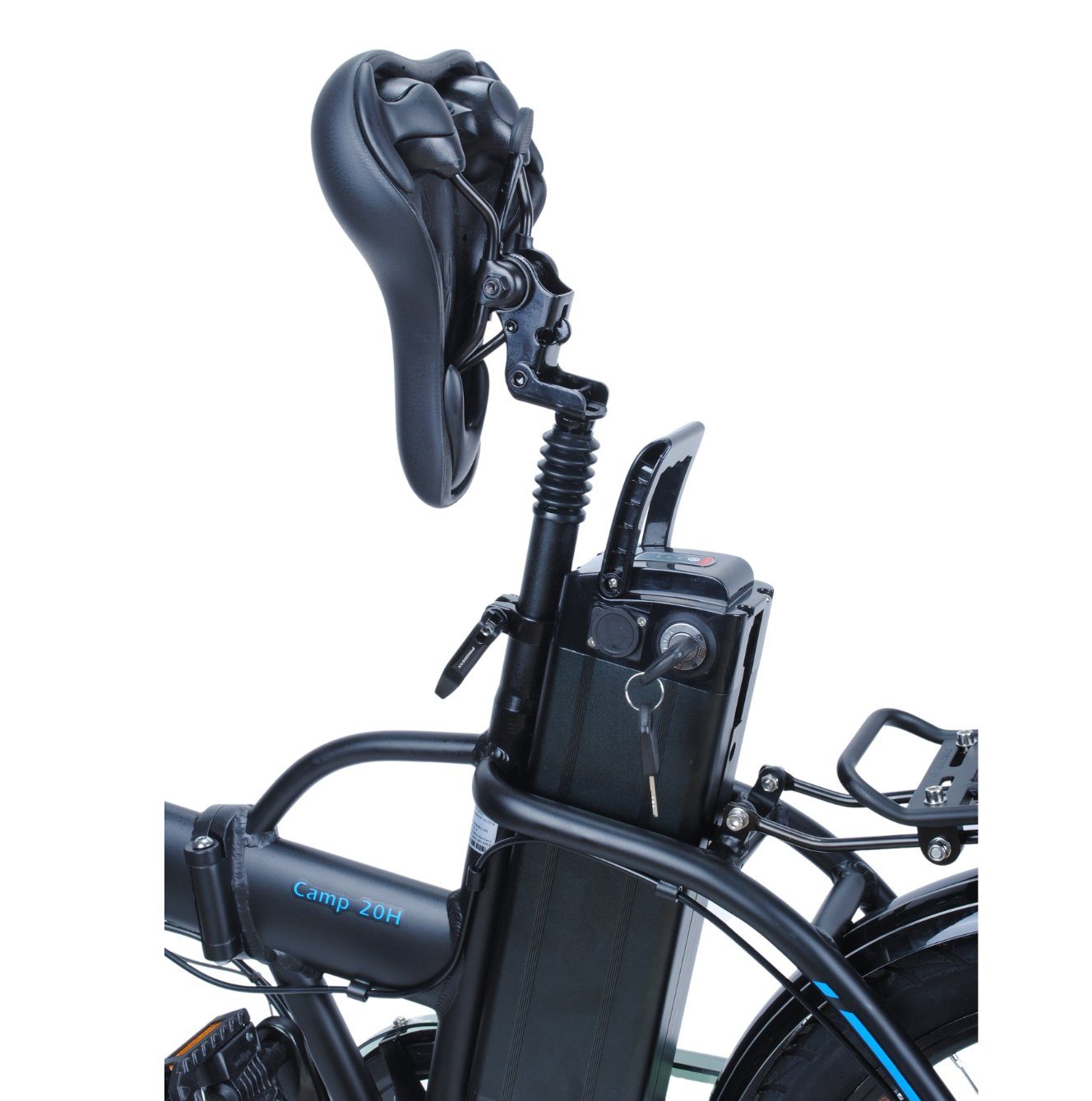 smartEC E-Bike 20 Zoll Klapprad Camp-20D Weiß, 7 Gang Shimano Tourney Schaltwerk, Kettenschaltung, Hinterrad-Nabenmotor, 562,00 Wh Akku, Batterie, Damen/Herren Unterstützung 25 km/h Anfahrhilfe Scheibenbremse StVZO