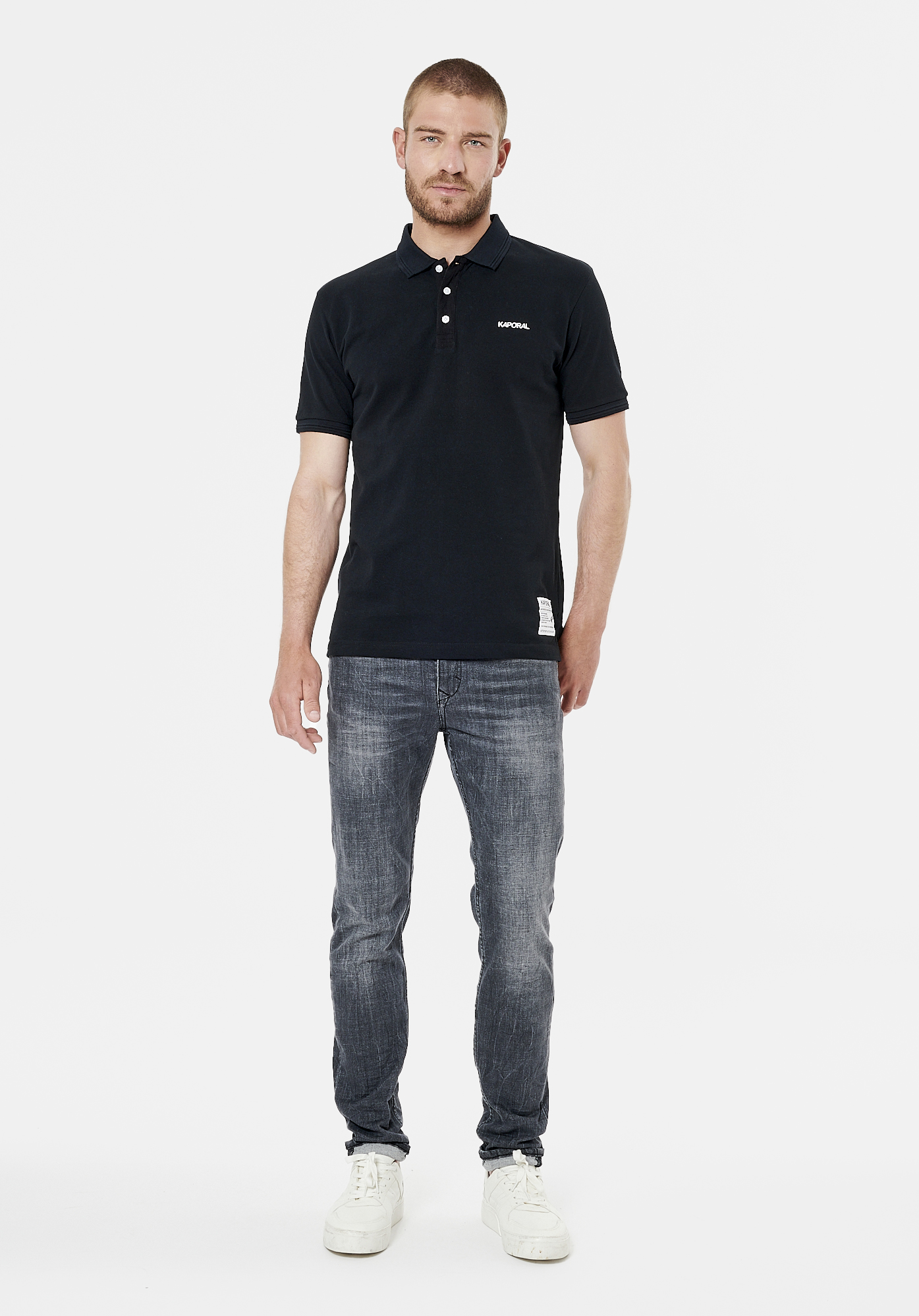 CORTO  Polo noir homme 100% coton bio