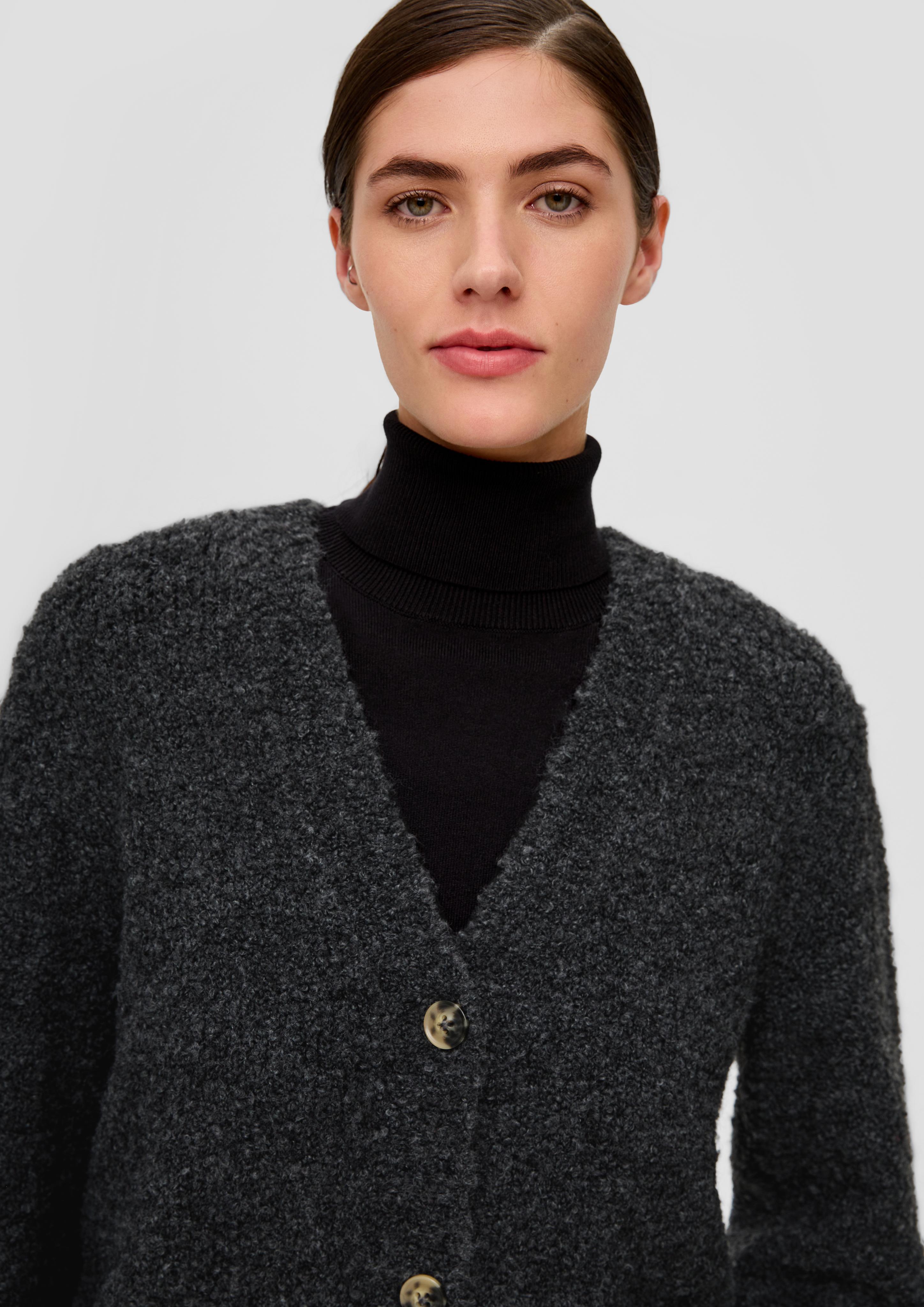 Verkürzte Strickjacke aus Alpakamix  2136001-9822