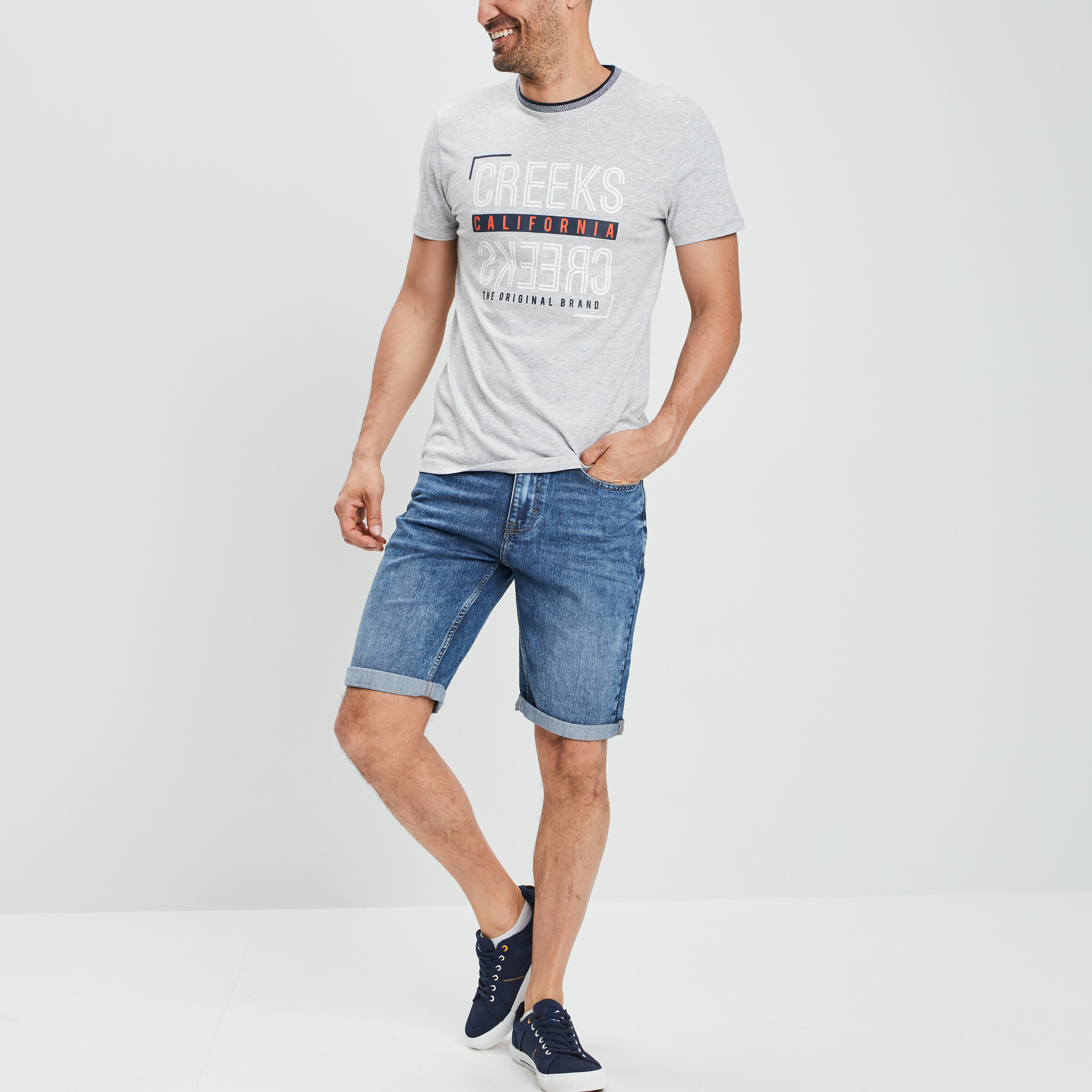 Bermuda regular en jean denim stone homme | La Halle