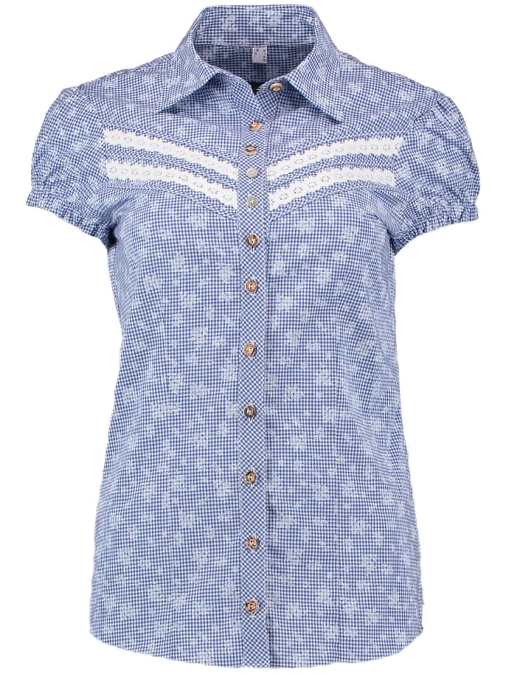 OS-Trachten Trachtenbluse Sufira in mittelblau günstig kaufen