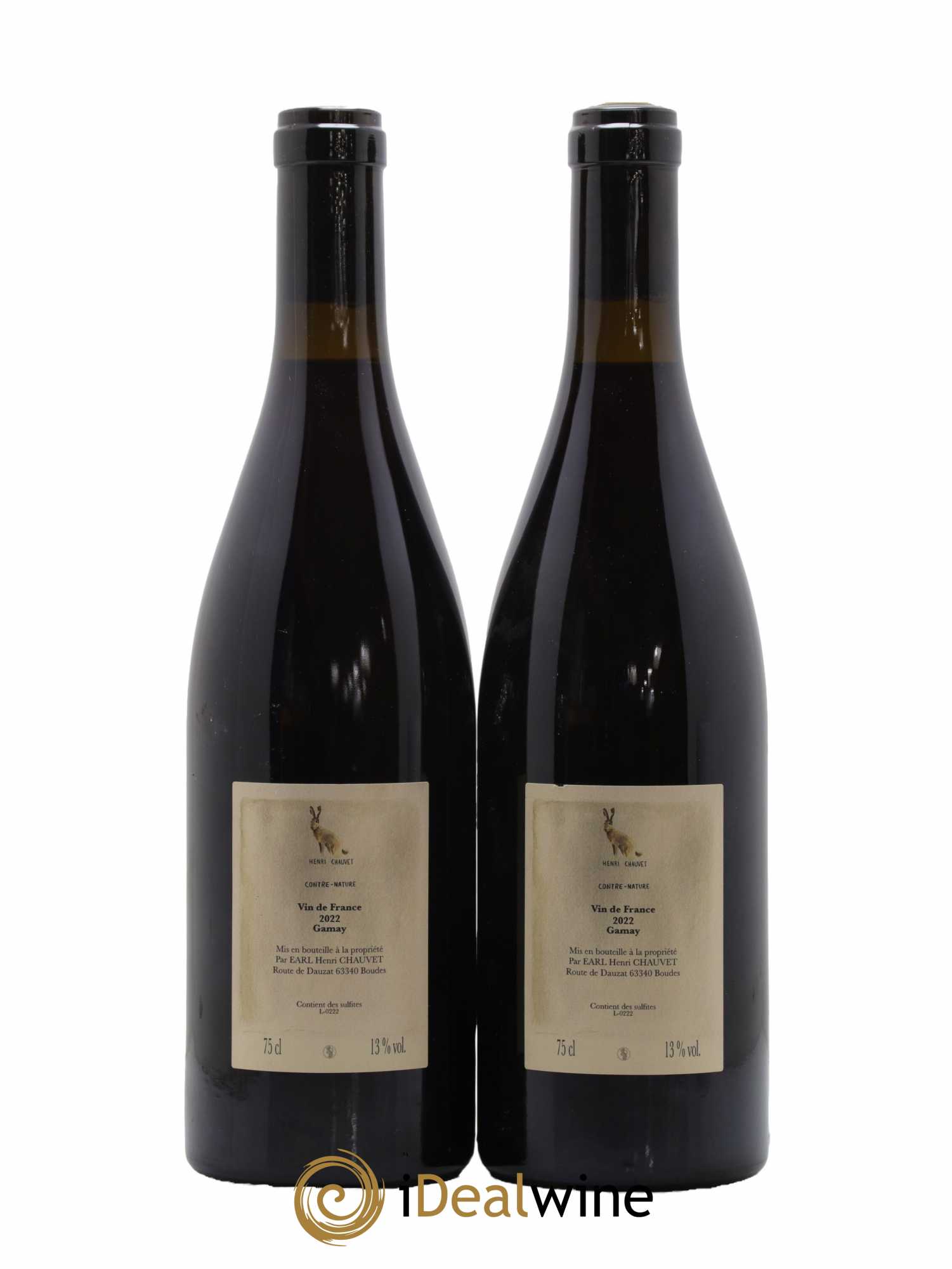 Vin de France Contre Nature Henri Chauvet 2022 - Lot de 2 Bouteilles
