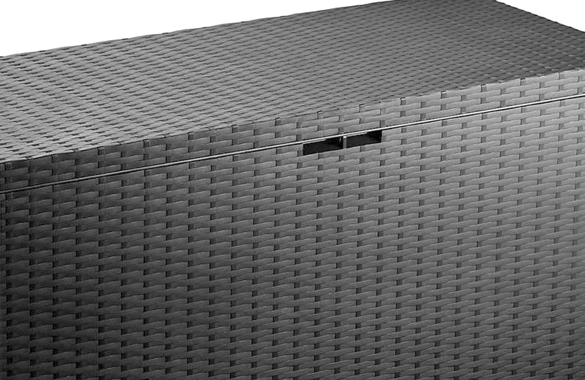dynamic24 Auflagenbox, Auflagenbox Rattan Optik 120cm