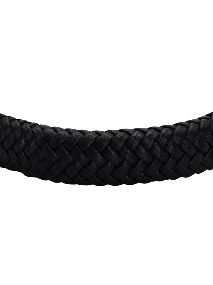 Steel_Art Herrenarmband Lederarmband Nelio in schwarz günstig kaufen