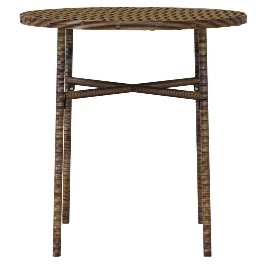 vidaXL Garten-Essgruppe 3-tlg. Garten-Essgruppe Poly Rattan Braun, (3-tlg)