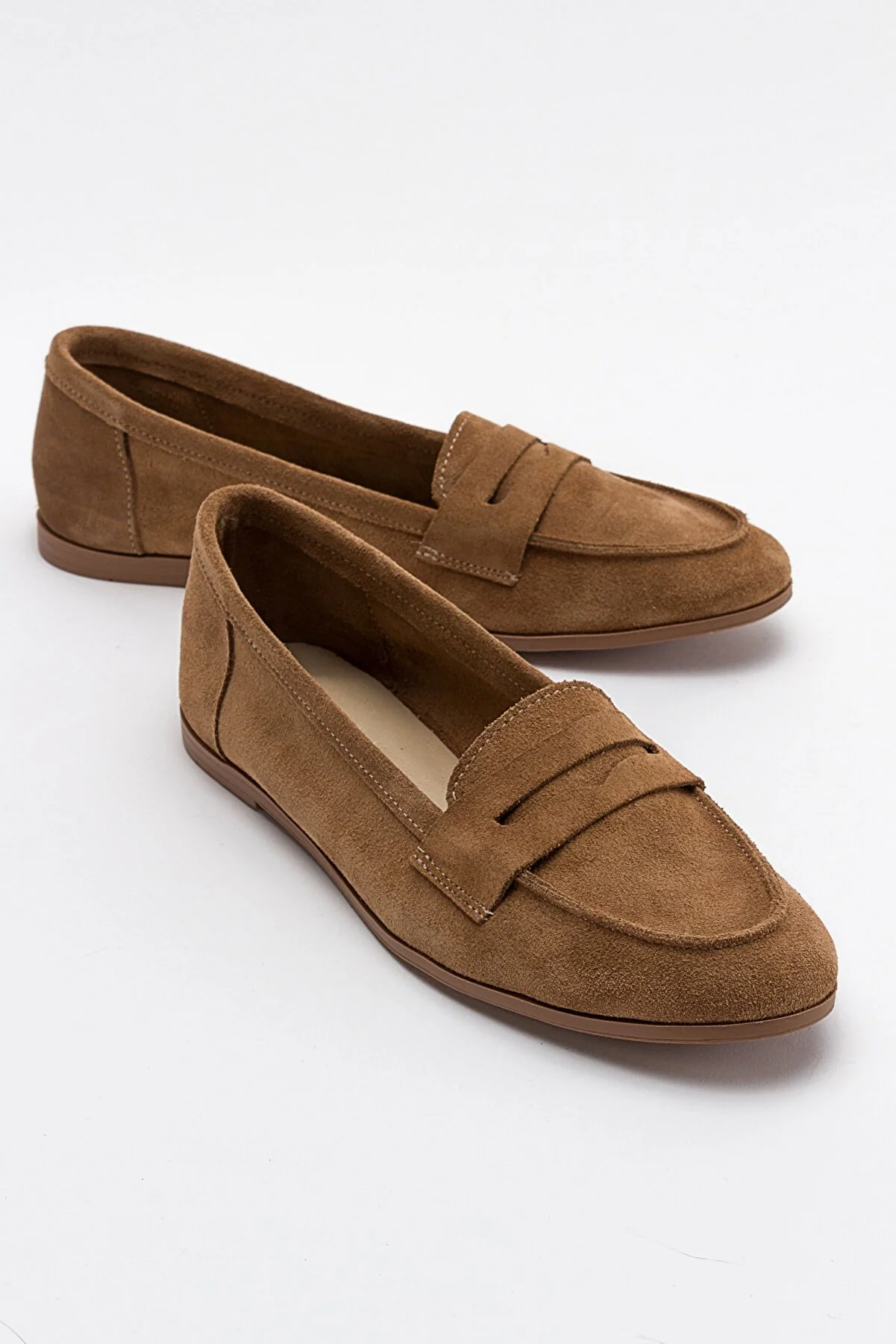 LuviShoes  F02 Damen-Ballerinas aus Clay-Wildleder