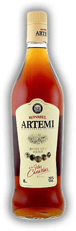 Ron Miel Artemi Honey & Rum Canario 1,0 Liter Ron Miel Artemi Honey & Rum Canario 1,0 Liter Typischer kanarischer Honigrum aus Destillaten unterschiedlicher Herkunft nach traditionellen Verfahren hergestellt. 1	 Liter - Vol 20%