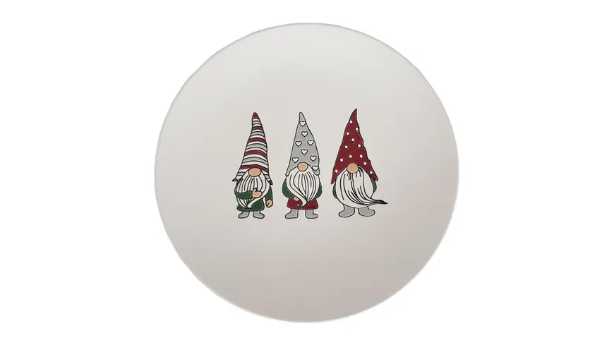 TRENDSHOP Teller X-MAS Wichtel Ø 21,5cm