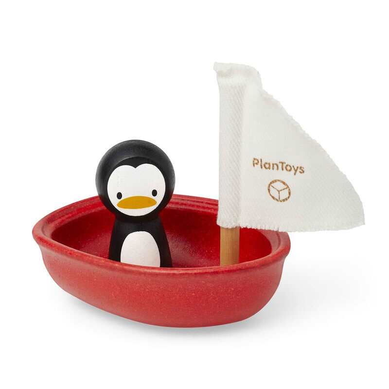 Petit pingouin et voilier en bois Oxybul