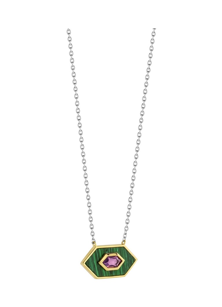 TI SENTO - Milano Silver necklace with malachite 34039MW