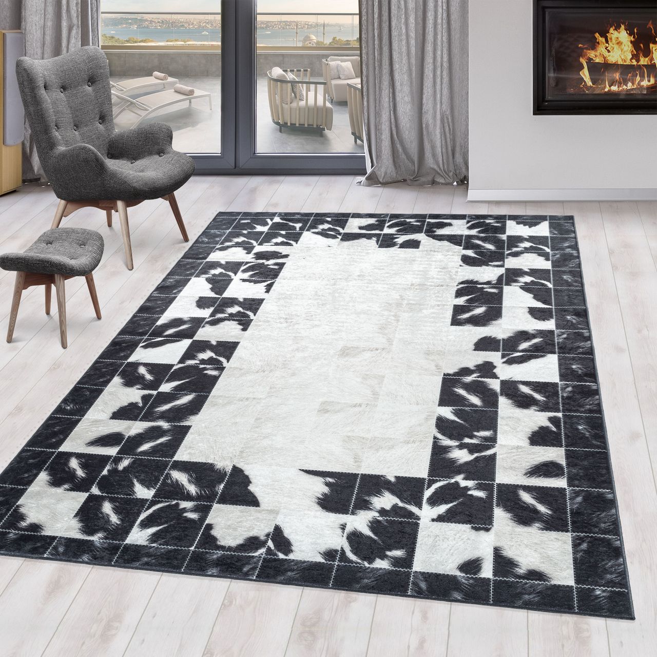 Ayyildiz Teppich, FIESTA 4307, BLACK, 140 x 200 cm