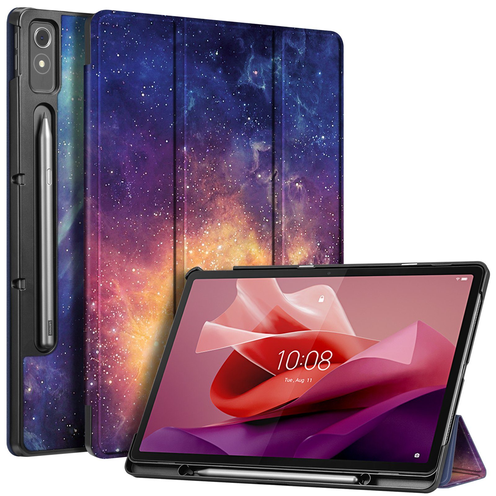 Fintie Tablet-Hülle für Lenovo Tab P12 12,7 Zoll TB370FU 2023, Case mit Auto Schlaf/Wach, Ultradünne Flip Cover mit Ständer Funktion und eingebautem Stifthalter