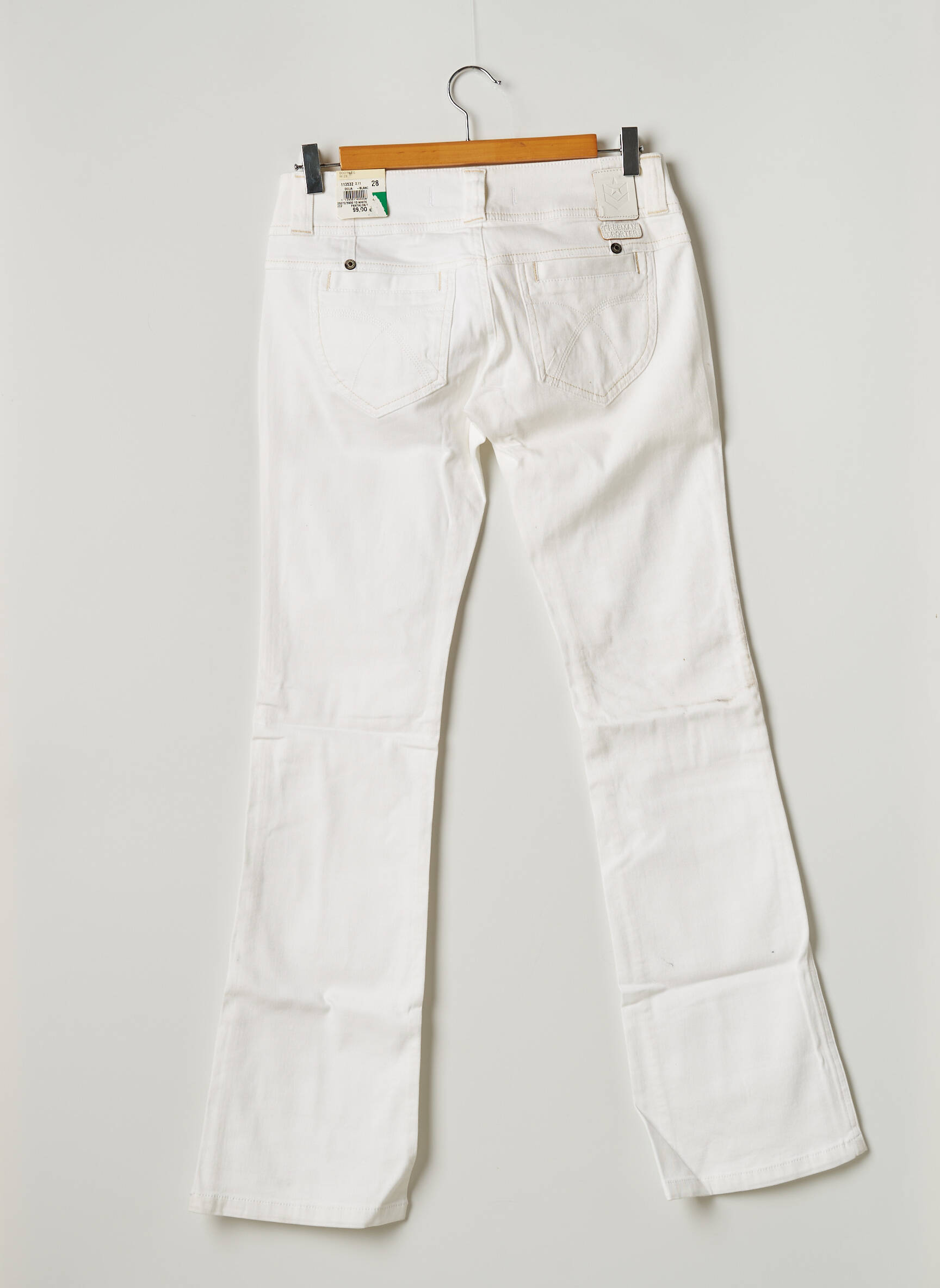 Freeman T Porter Jeans Coupe Droite Femme couleur blanc