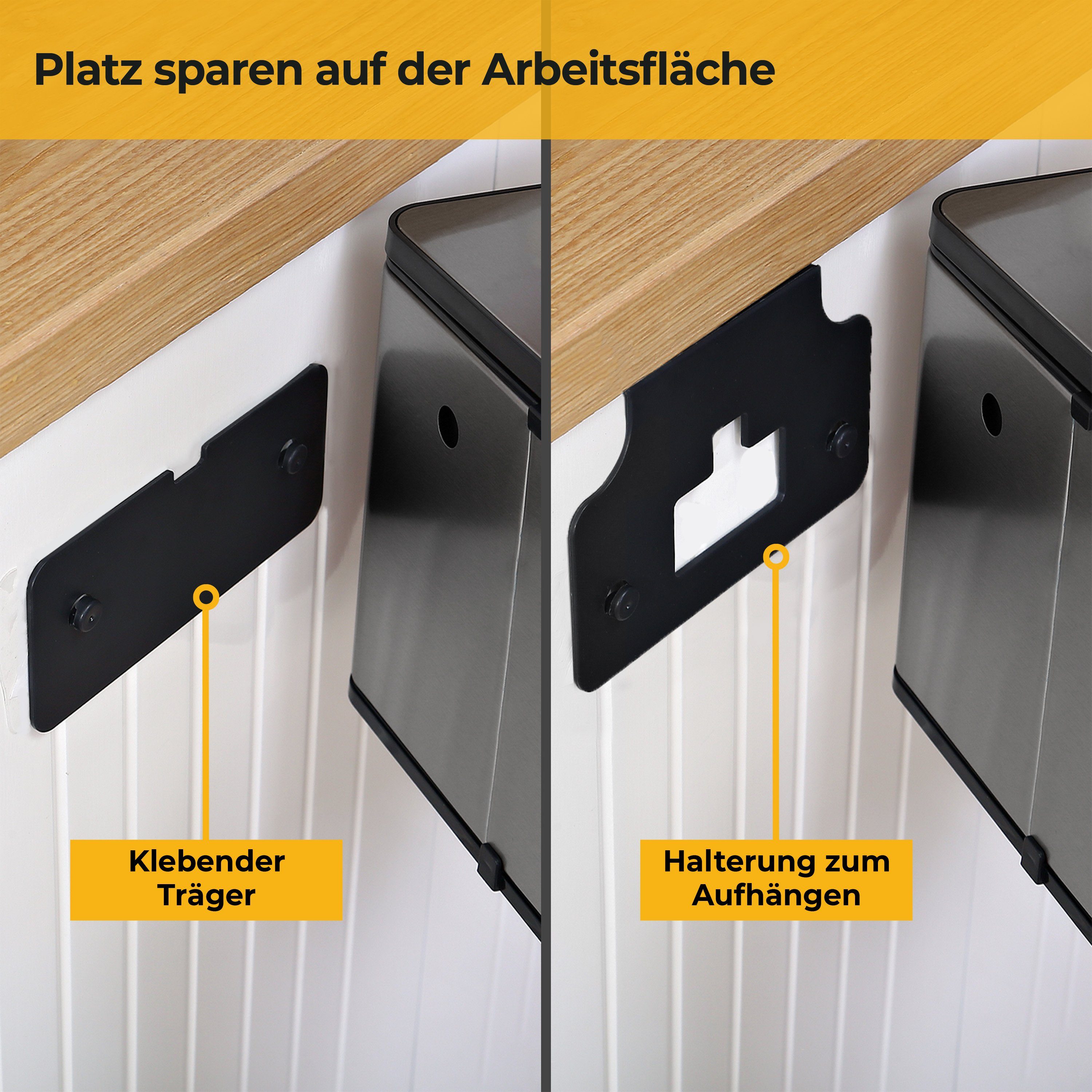 SILBERTHAL Biomülleimer Küche klein 3L mit Deckel, geruchsdicht mit Deckel, Innenbehälter spülmaschinenfest