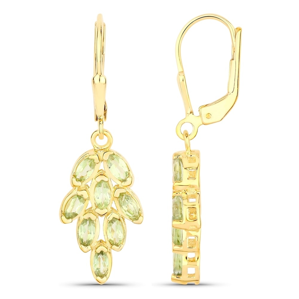 Rafaela Donata Boucles doreilles Argent sterling Vert en Or jaune Bijoux