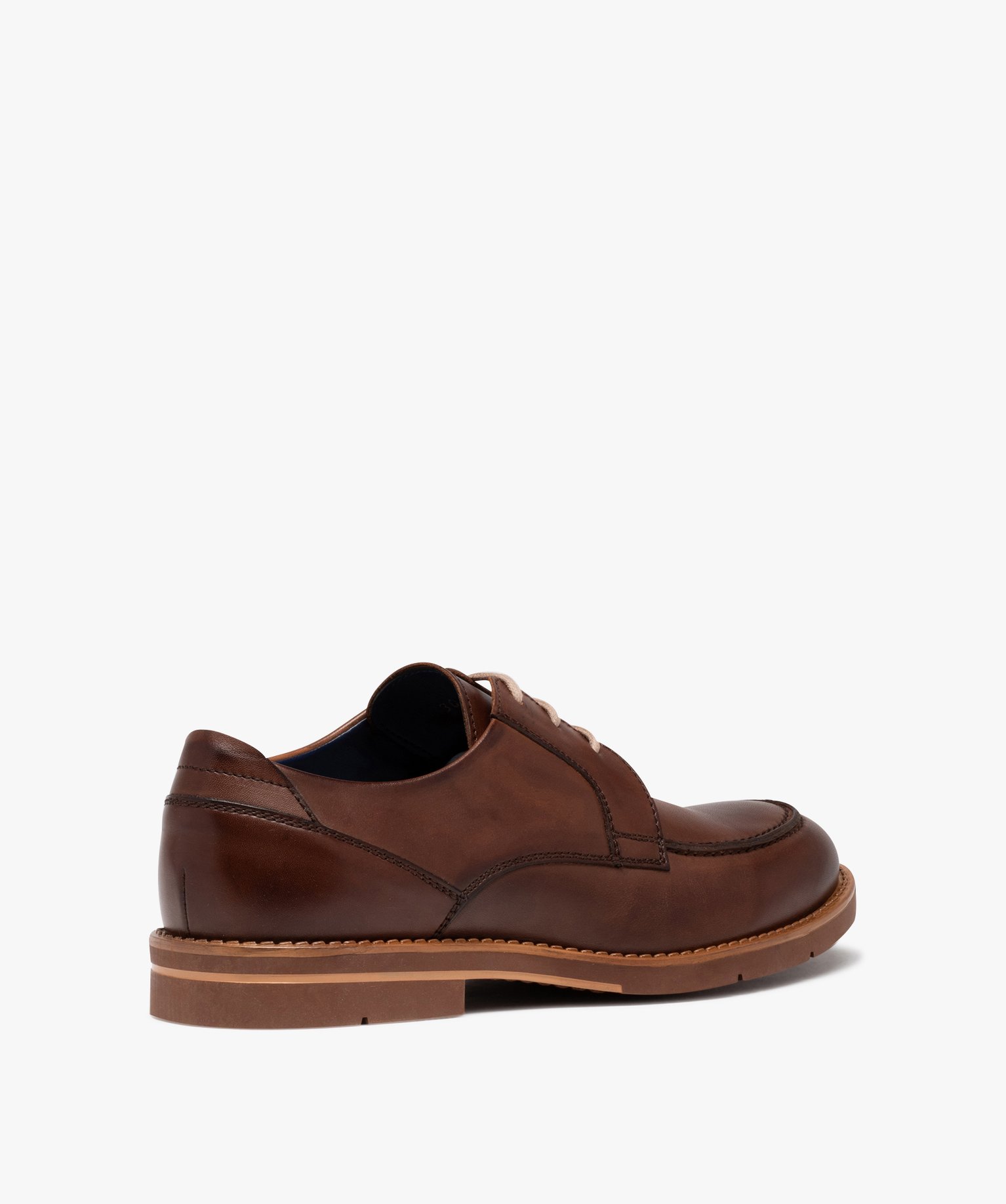 Derbies homme dessus cuir uni à semelle bicolore - Tanéo marron | GEMO