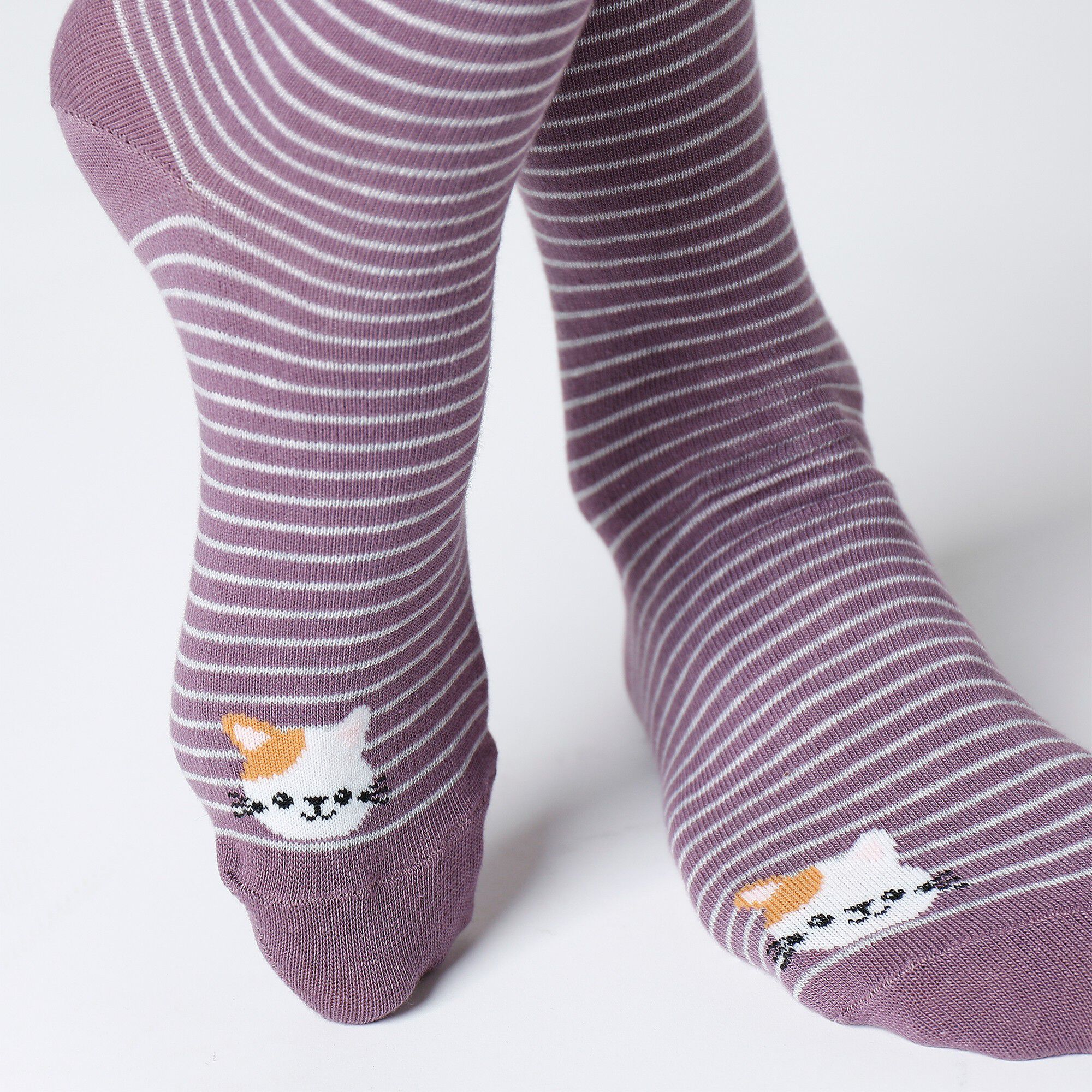 Chaussettes rayées fantaisie à motifs animaux