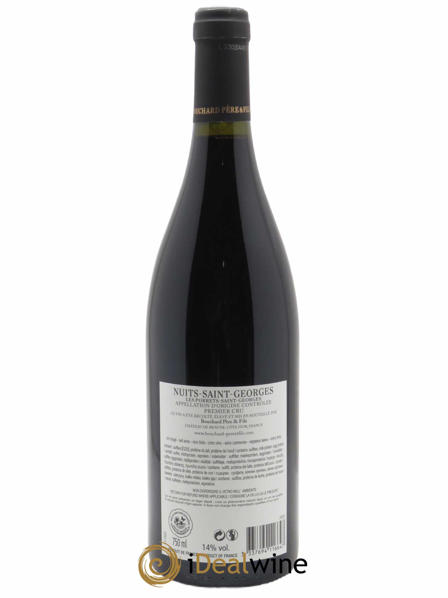 Nuits Saint-Georges 1er Cru Les Porrets Saint-Georges Bouchard Père & Fils  2020 - Lot de 1 Bouteille