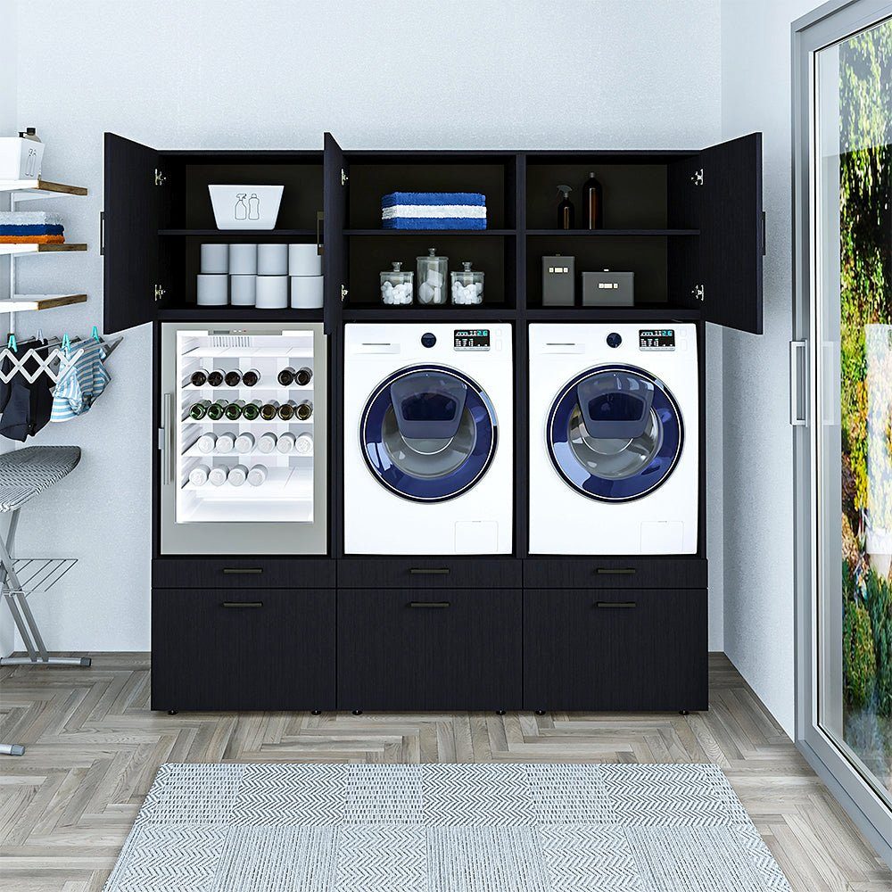 Roomart Waschmaschinenumbauschrank (Waschmaschinenschrank für Waschküche Mehrzweckschrank Trocknerschrank)