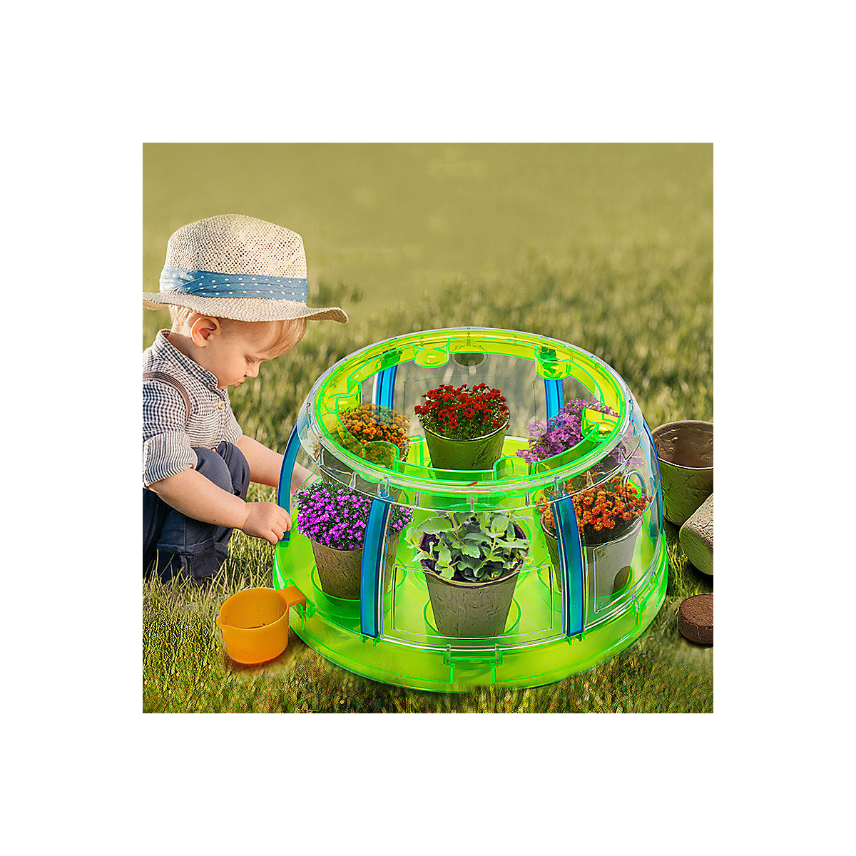 Sunshine Planting Room Pflanzensamen-Set für Kinder Wissenschaftliches und pädagogisches Experiment-Puzzle, kreatives Topfpflanzen-Set